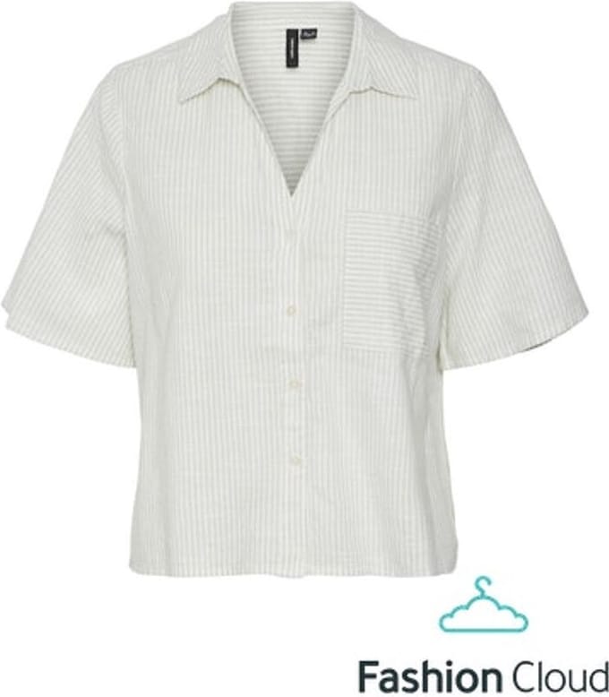 Vero Moda Jily 2/4 Overhemd Met Korte Mouwen Blauw M Vrouw