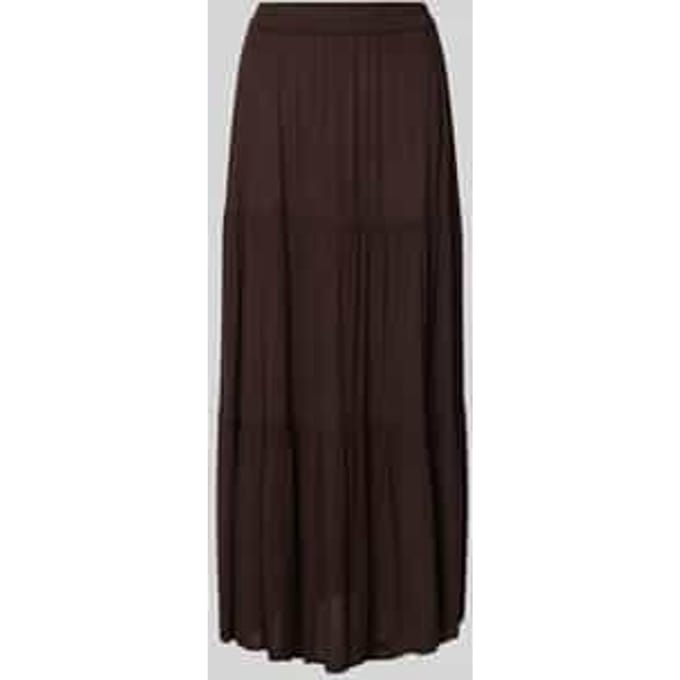 Only bruine dames rok   Regular fit   Structuur patroon   Elastische boord   Duurzaam   Regular waist Bruin M