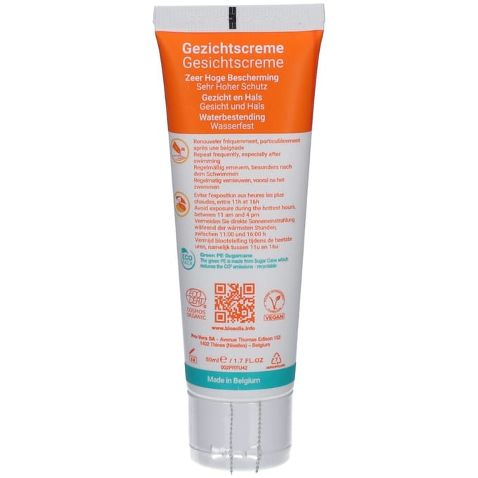 Biosolis Gezichtscreme Zonnebrand spf50