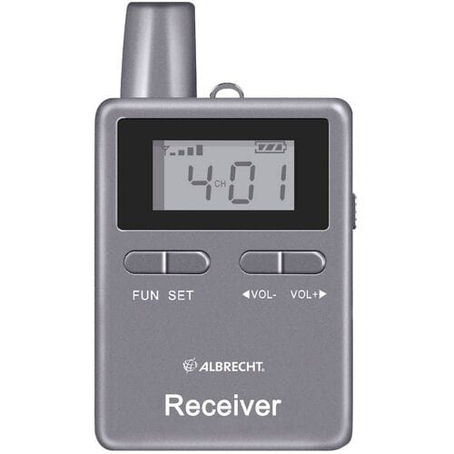 Albrecht ATR400 ontvanger incl. oortelefoon en accu voor ATT400 instructieset