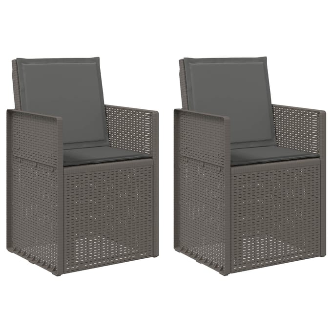 vidaXL - Tuinstoelen - 2 - st - Lichtgrijs - en - antracietkleurig - PP