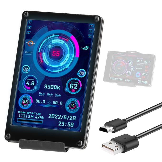 3,5 inch IPS LCD-monitor Weergave Computers Monitor CPU GPU-bewaking Subschermondersteuning Raspberry Screen