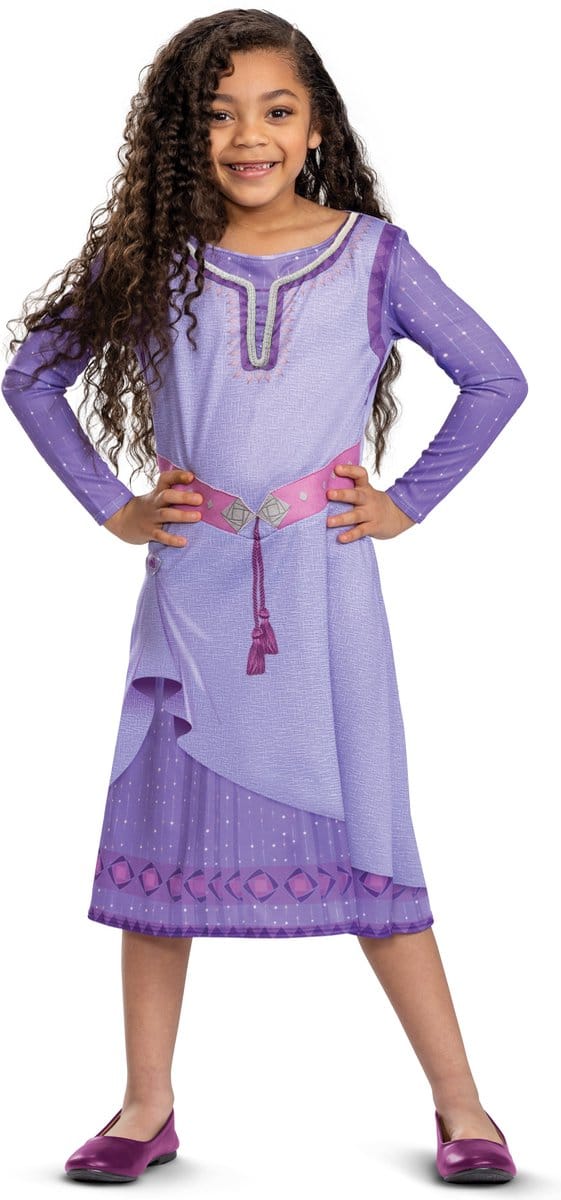 DISNEY - WISH, Asha jurk Classic, Maat M (7-8 jaar), Meisjes