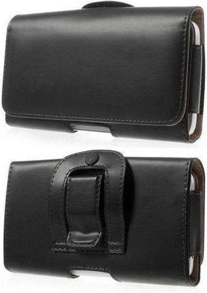 Leren flip wallet hoesje + clip broekclip iPhone 13 Pro Max