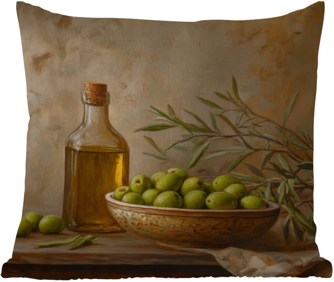 Tuinkussen - Olijven - Stilleven - Vintage - 40x40 cm - Weerbestendig
