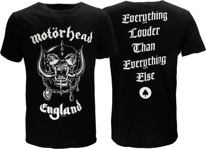Motorhead England Back Print Official Band T-Shirt - Officiële Merchandise - S