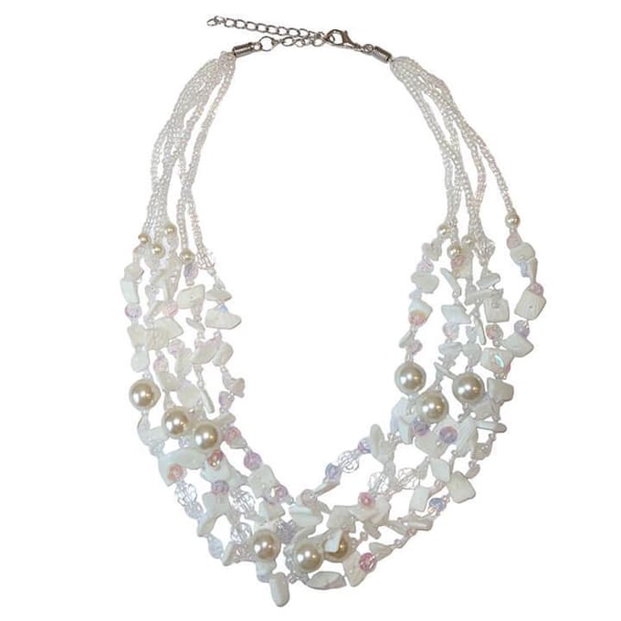 Korte Ketting met Parels en Schelpjes