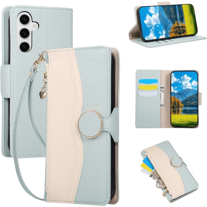 TwoTone Samsung Galaxy S24 FE Zipper Boek Hoesje Groen