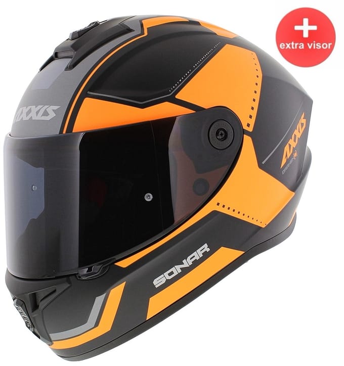 Axxis Draken S helm Sonar mat oranje