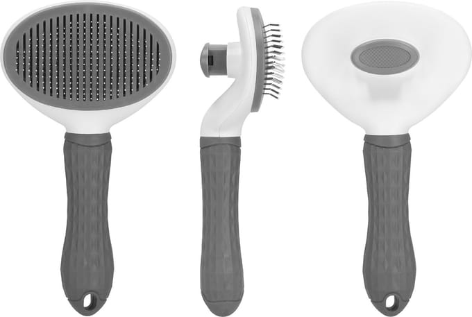 Springos Slicker | Hondenborstel | Kattenborstel | Zelfreinigend | RVS