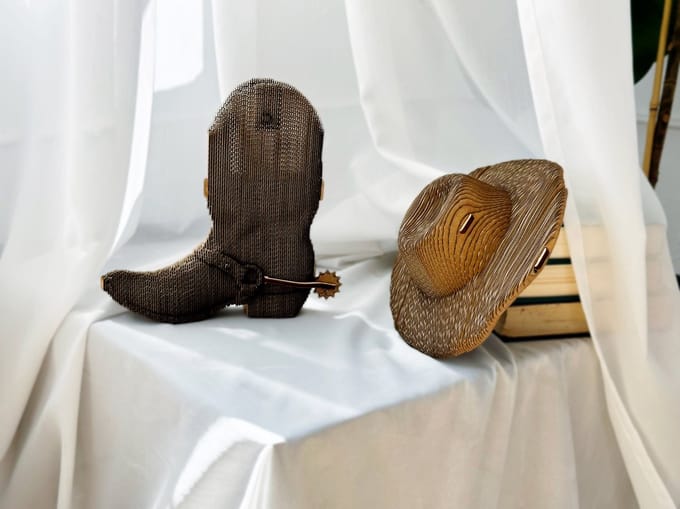 CARTONIC - 2IN1 Western- 3D puzzel- Speelgoed - DIY- Creatief - Karton - Voor kinderen en volwassenen