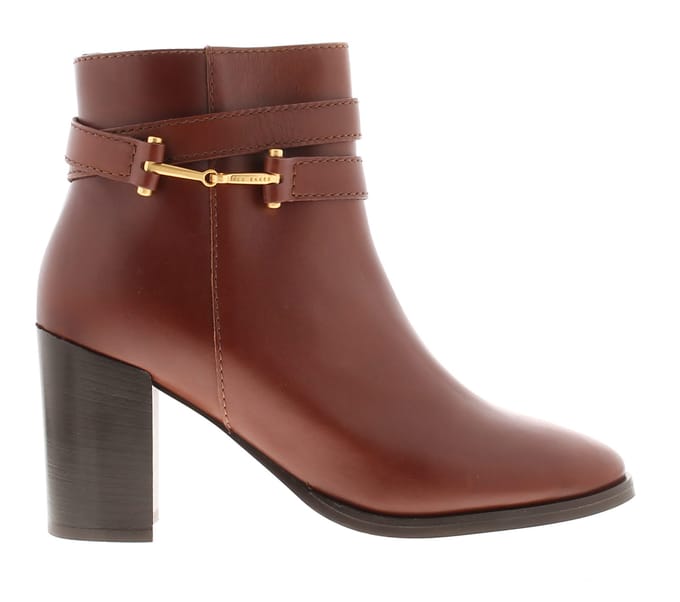 Ted Baker Dameslaarzen Anisea Leer Blokhak Tan