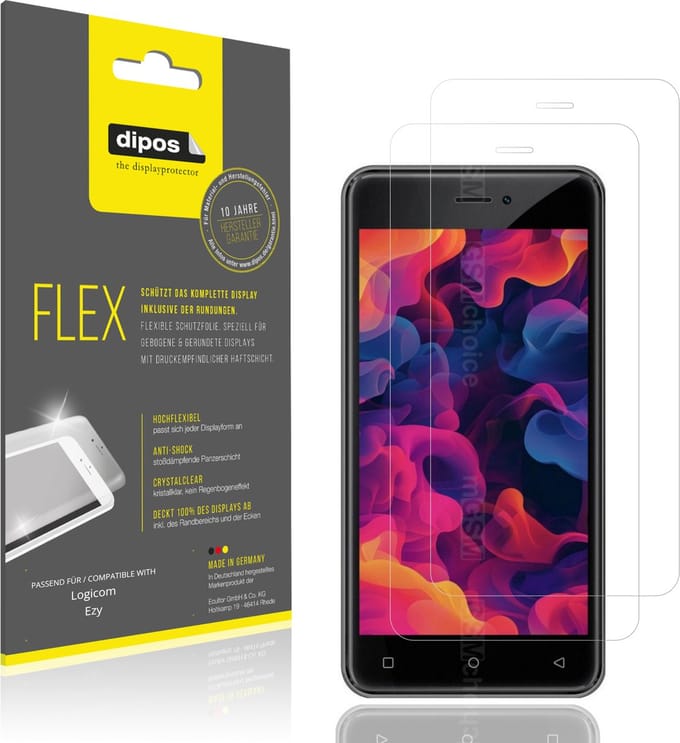 dipos – 2x Beschermfolie geschikt voor Logicom Ezy | 3D Full Cover Screenprotector | 100% Passend