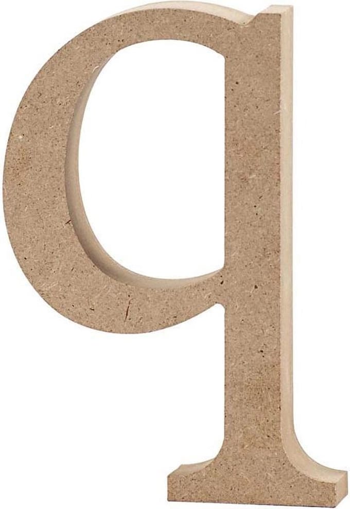 Letter, q, H: 12,2 cm, dikte 2 cm, 1 stuk