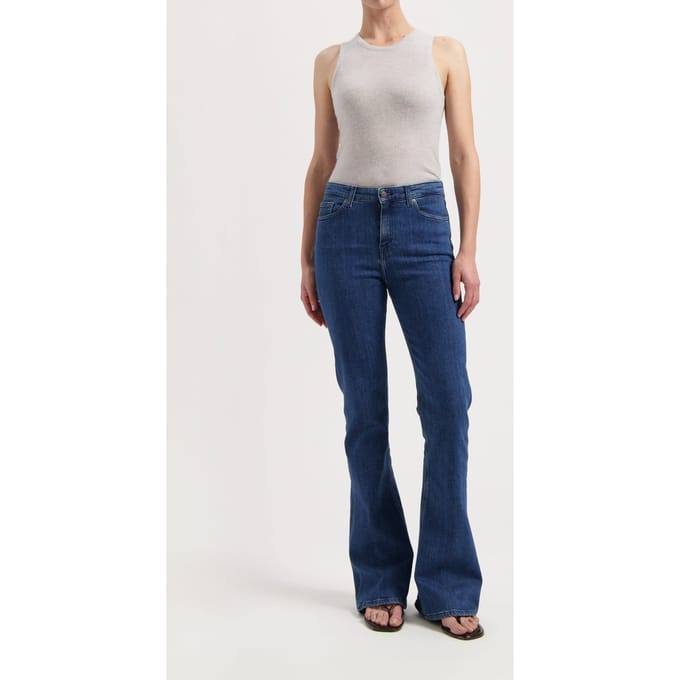 Mud Jeans Isy High Flared Stone Indigo Taglia: W27L32 | Pantaloni larghi Outlet | Donna | Blu