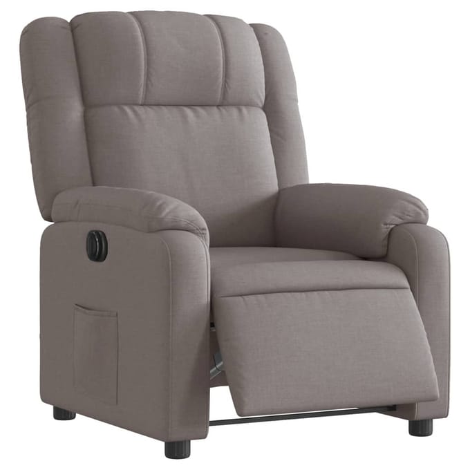vidaXL - Fauteuil - verstelbaar - elektrisch - stof - taupe