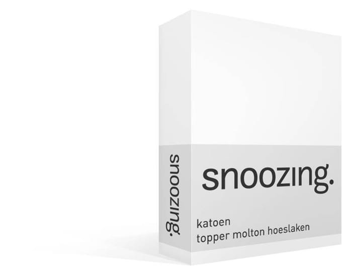 Snoozing - Katoen - Topper - Molton - Hoeslaken - Lits-jumeaux - 200x220 cm - Wit