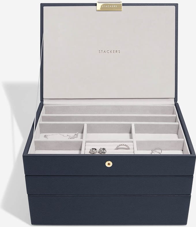 STACKERS PEBBLE NAVY - Sieradendoos - Juwelendoos - Sieradenhouder - Sieraden Organizer