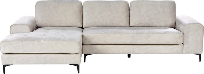 KIRUNA - Hoekbank - Lichtbeige - Rechterzijde - Fluweel