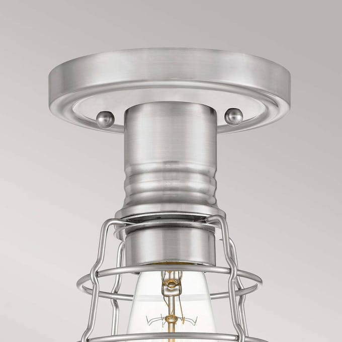 Quoizel LED Plafondlamp Mixon | 1X E27 Max 60W | Dimbaar | Brushed Nickel