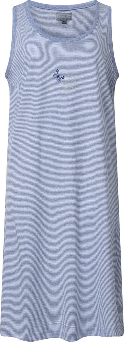 Cocodream - dames nachthemd 615610 - zonder mouw - blauw - maat S