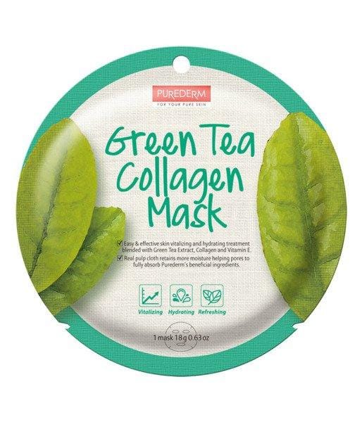 Purederm Collageen Masker Gezichtmasker in Sheet Groene Thee 18G