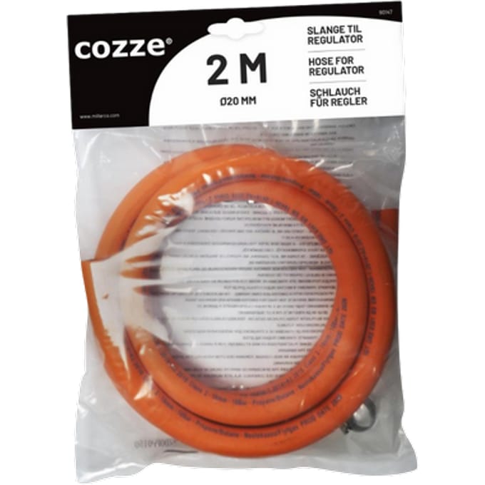 cozze ® hose for regulator 2.0 m & 2 x clamps for hose connection