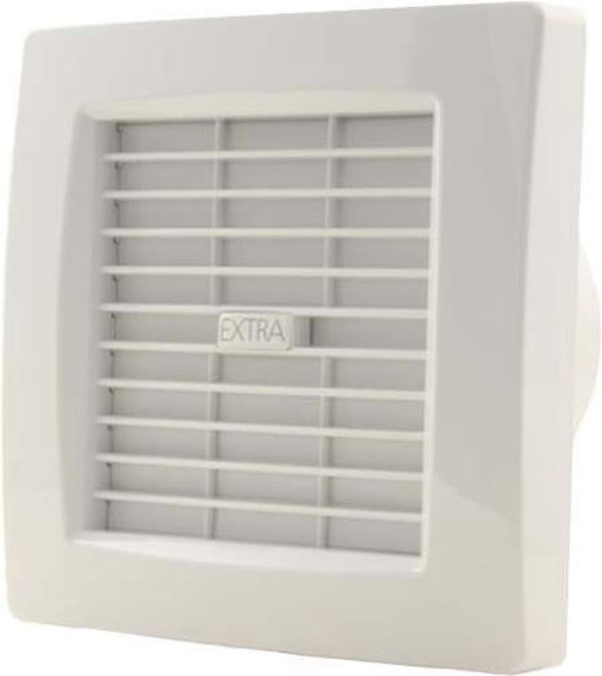 Badkamerventilator diameter 120 mm WIT met AUTOMATISCHE SLUITKLEP en TIMER - luxe X120ZT
