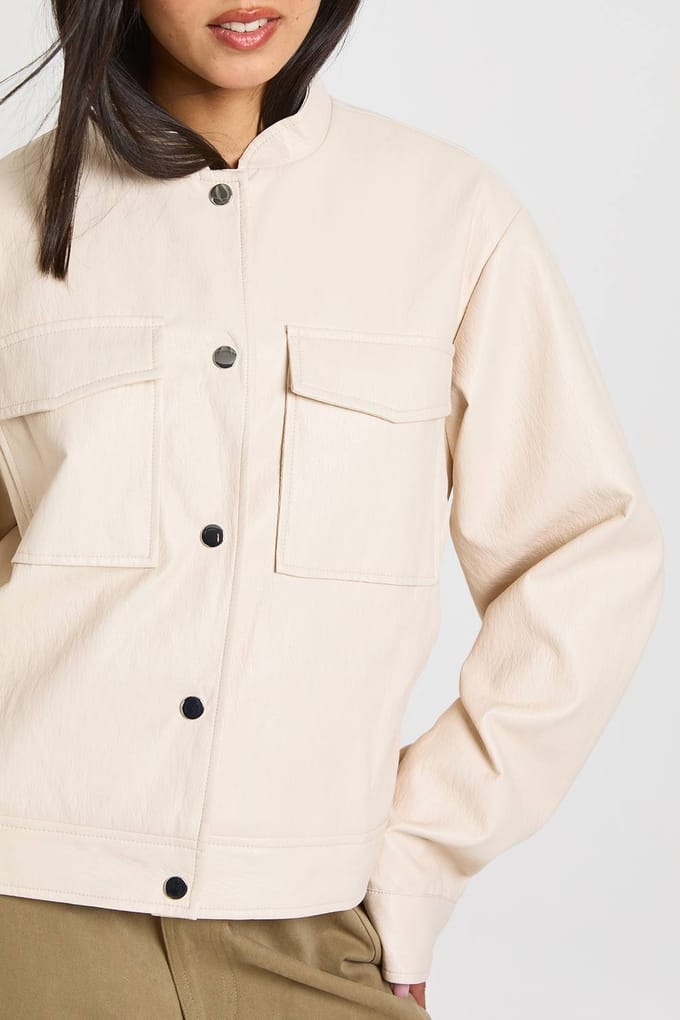 boohoo Dames Kunstleren Knoopjas | Steen | Maat: 36