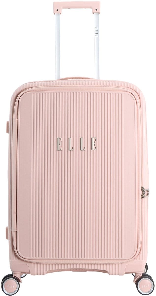 Elle Da'Vine Harde koffer / Trolley / Reiskoffer - (Medium) - Roze - Roze / Medium