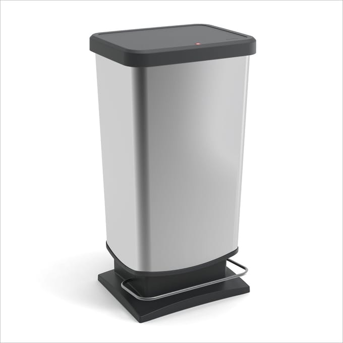 Rotho Paso Plus pedaalemmer - prullenbak - 40 ltr - BPA vrij - Zilver