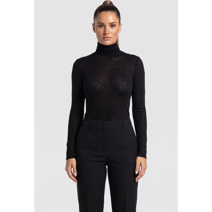 ARKET Malena Wool Rib Turtleneck Black Taglia: S | Maglie a manica lunga Outlet | Donna | Nero