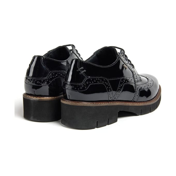 Pod Kacey Leren Dames Zwarte Brogues Schoenen