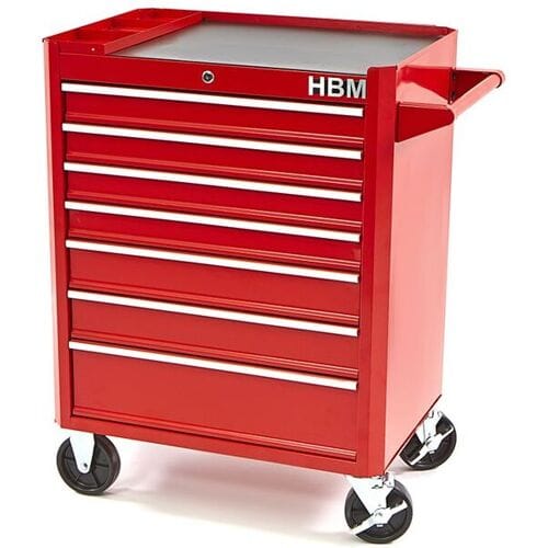 HBM gereedschapswagen met 7 laden, 66 cm, rood