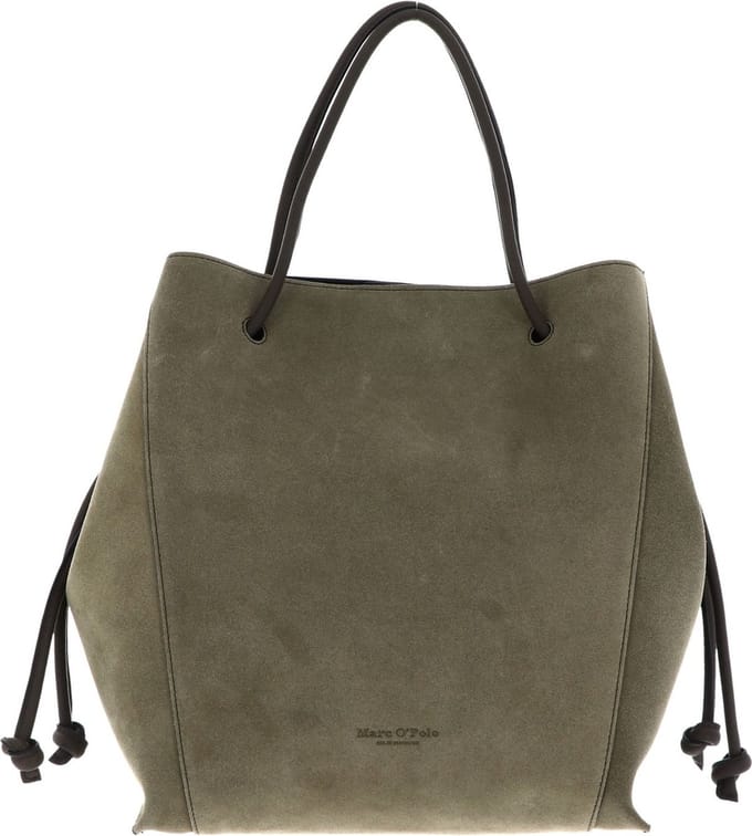 Marc O'Polo Leren Gada Shopper Dried Mint Groene