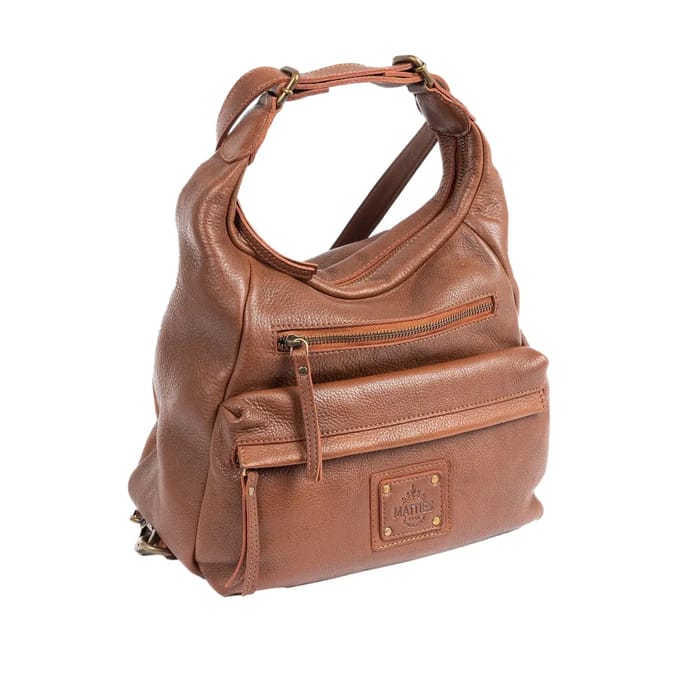 Natuurlijke leren schoudertas vrouw Matties Bags