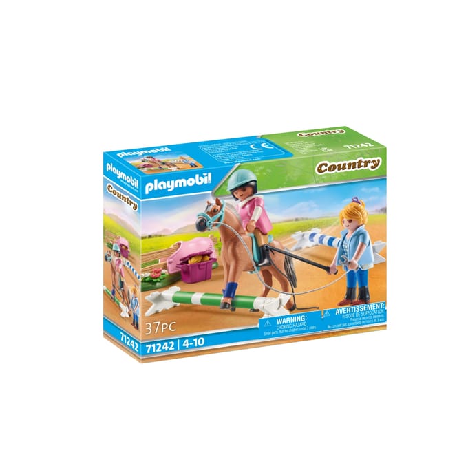 Ruiter en paard beeldje met instructeur Playmobil