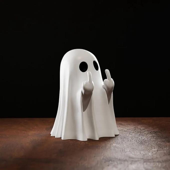 Crrynuo - 2 Stuks - Witte Spook Figuur - Halloween Decoratie - Grappig Cadeau - 8cm - Plastic - Voor Feestjes & Interieur
