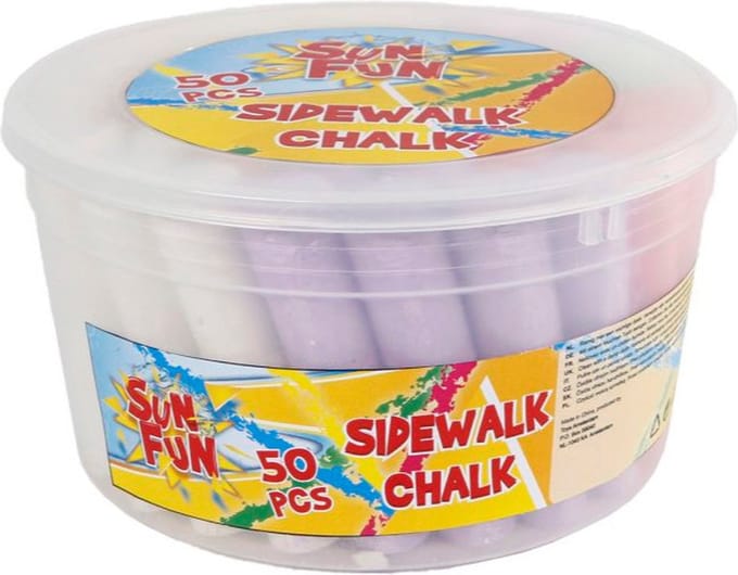 Sun Fun Stoepkrijt Junior 2,5 X 10,5 Cm 50-delig
