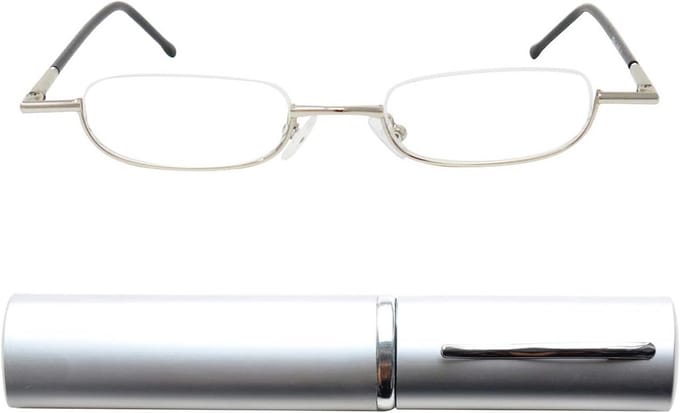 Mini Slim Reading Glasses - Metaal Half-frame, Perfect voor Mannen en Vrouwen