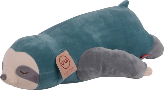 UNUS® Luiaard knuffelkussen lichaamskussen 50cm turkoois