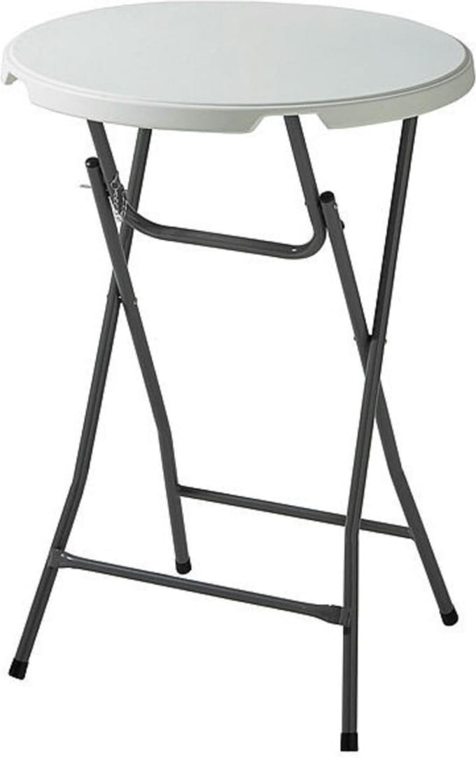 Statafel 80x110 cm - Wit - Inklapbaar