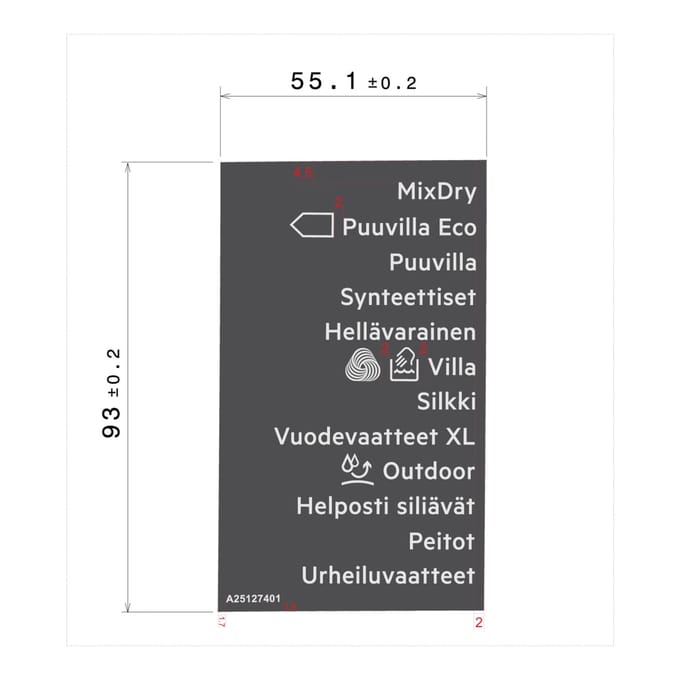 AEG programmaplaat, knop, zelfklevend 140251274019