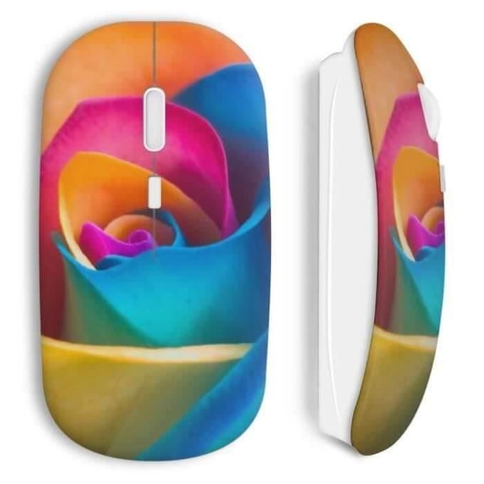 Souris sans Fil - Multicolor - Rose - Clé USB Wi-Fi incluse - Compatible Mac et PC