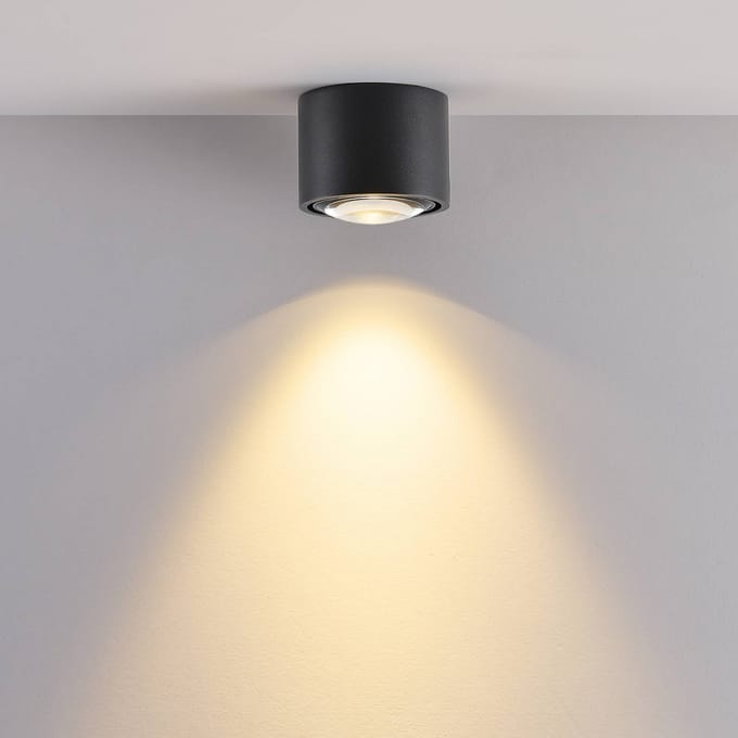 Molto Luce MAG MINI LED buiten plafondlamp, zwart, Ø 9 cm, CCT dimbaar, IP44