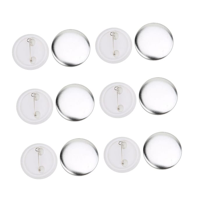 100 sets 37 mm badgespeldknoponderdelen, badgemaakbenodigdheden, doe-het-zelf-knutselmaterialen white