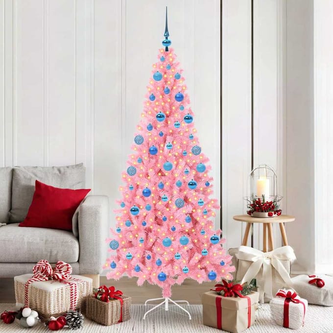 vidaXL - Kerstboom - Roze - 180 - cm - PVC