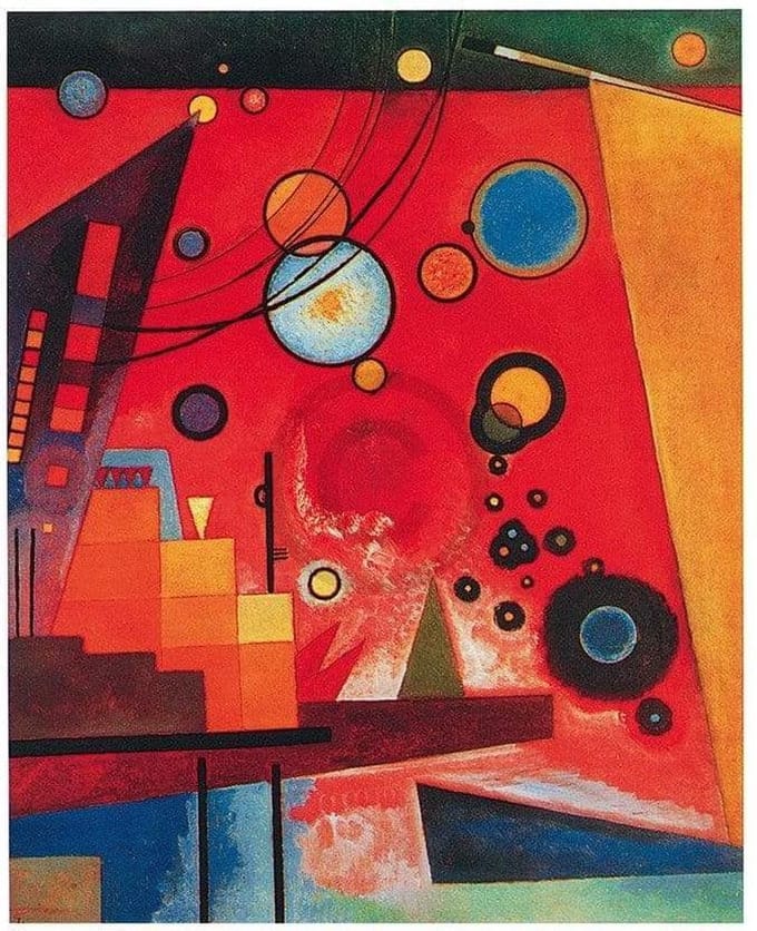 Kunstdruk Wassily Kandinsky - Schweres Rot 40x50cm