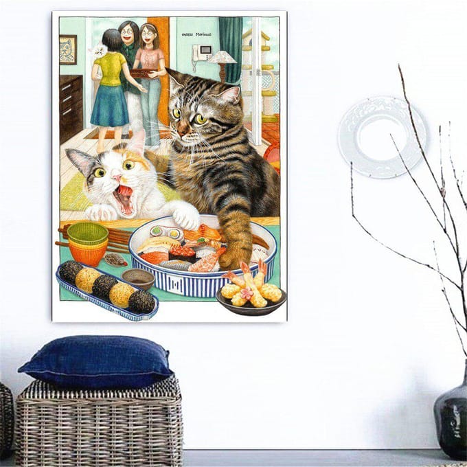 Peinture diamant chat, broderie diamant, affichage complet, mosaïque diamant, photos de vente 20X30CM black