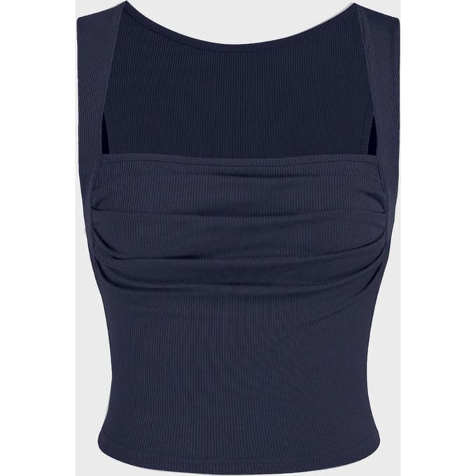 Gerimpelde Blouse met Vierkante Hals